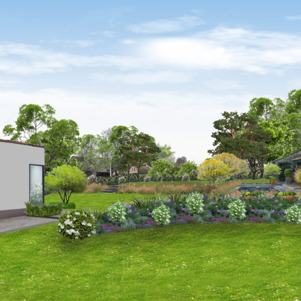 Nobels 3D depuis jardin cuisine GE 230417 | Geneviève Errembault, Architecte paysagiste à Bruxelles