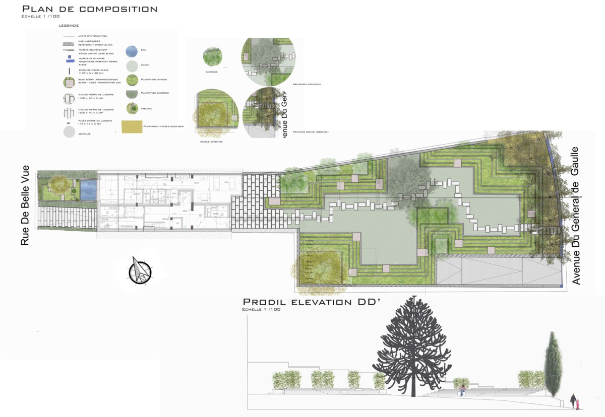 Plan de composition | Geneviève Errembault, architecte paysagiste - landscape designer Bruxelles